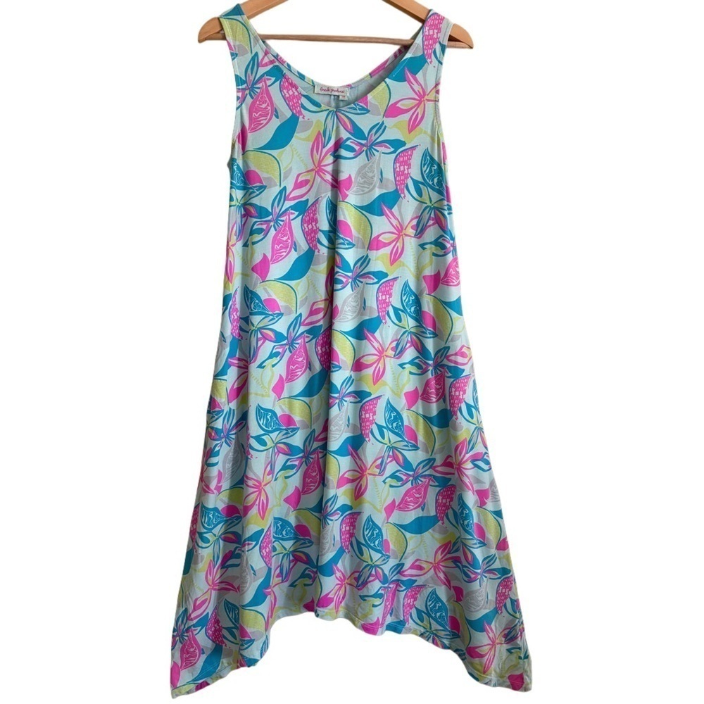 FRESH PRODUCE Modal Blend Colorful Boho Lagenlook Lightweight Floral Dress S/M - Picture 5 of 8